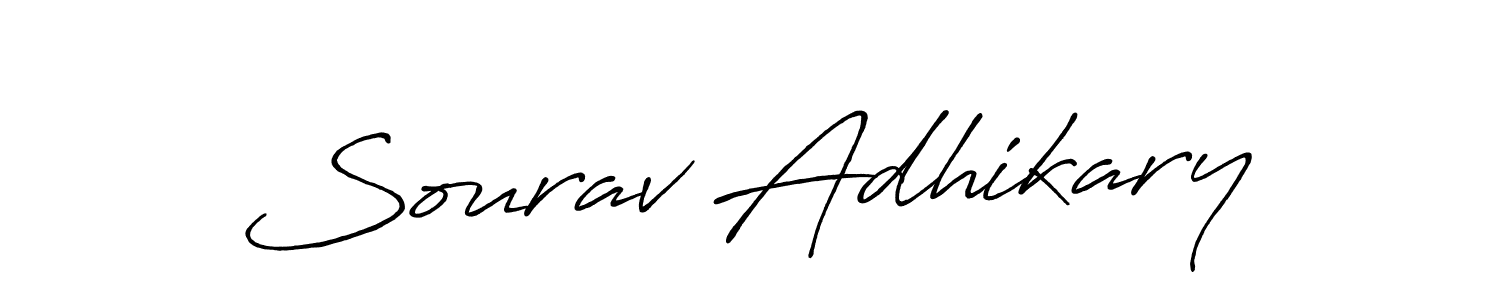 Sourav Adhikary stylish signature style. Best Handwritten Sign (Antro_Vectra_Bolder) for my name. Handwritten Signature Collection Ideas for my name Sourav Adhikary. Sourav Adhikary signature style 7 images and pictures png