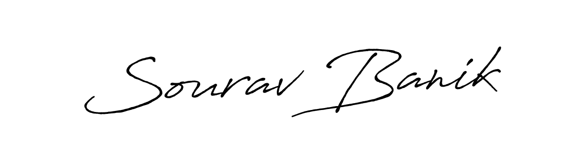 The best way (Antro_Vectra_Bolder) to make a short signature is to pick only two or three words in your name. The name Sourav Banik include a total of six letters. For converting this name. Sourav Banik signature style 7 images and pictures png