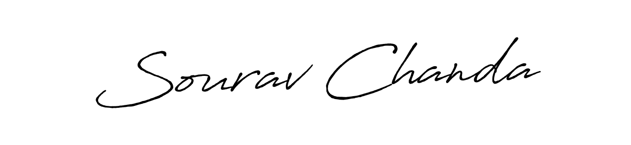 How to make Sourav Chanda signature? Antro_Vectra_Bolder is a professional autograph style. Create handwritten signature for Sourav Chanda name. Sourav Chanda signature style 7 images and pictures png