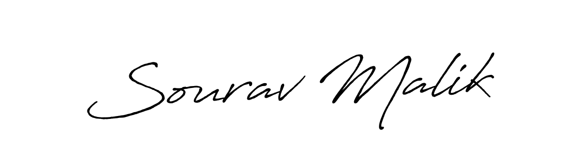 Create a beautiful signature design for name Sourav Malik. With this signature (Antro_Vectra_Bolder) fonts, you can make a handwritten signature for free. Sourav Malik signature style 7 images and pictures png