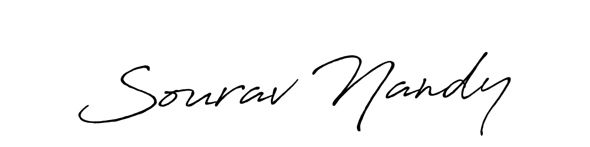 How to make Sourav Nandy name signature. Use Antro_Vectra_Bolder style for creating short signs online. This is the latest handwritten sign. Sourav Nandy signature style 7 images and pictures png