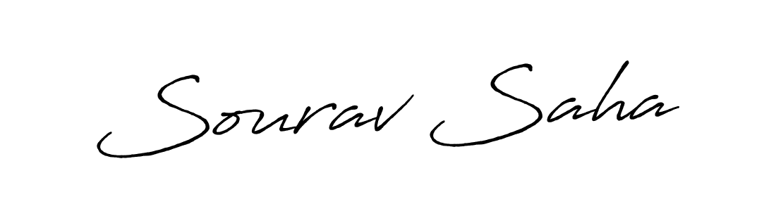 How to make Sourav Saha name signature. Use Antro_Vectra_Bolder style for creating short signs online. This is the latest handwritten sign. Sourav Saha signature style 7 images and pictures png