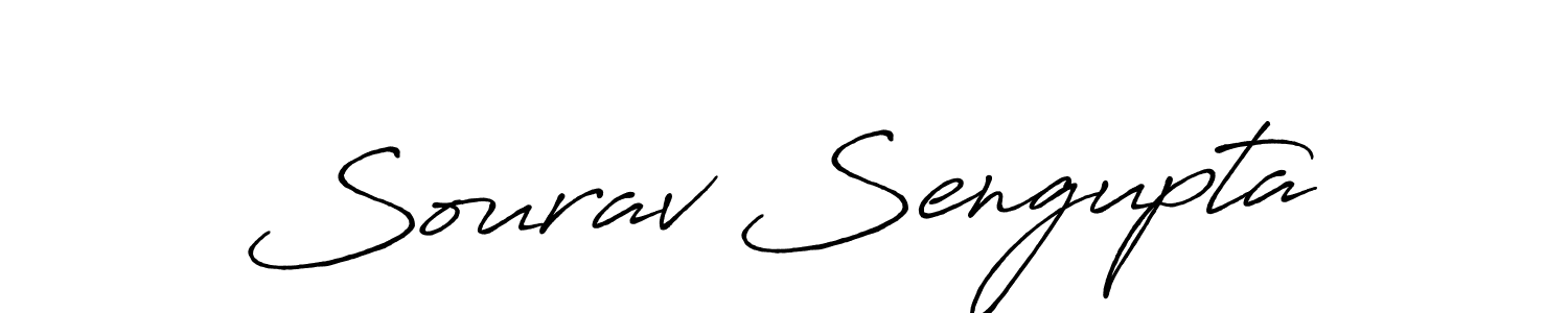How to make Sourav Sengupta name signature. Use Antro_Vectra_Bolder style for creating short signs online. This is the latest handwritten sign. Sourav Sengupta signature style 7 images and pictures png