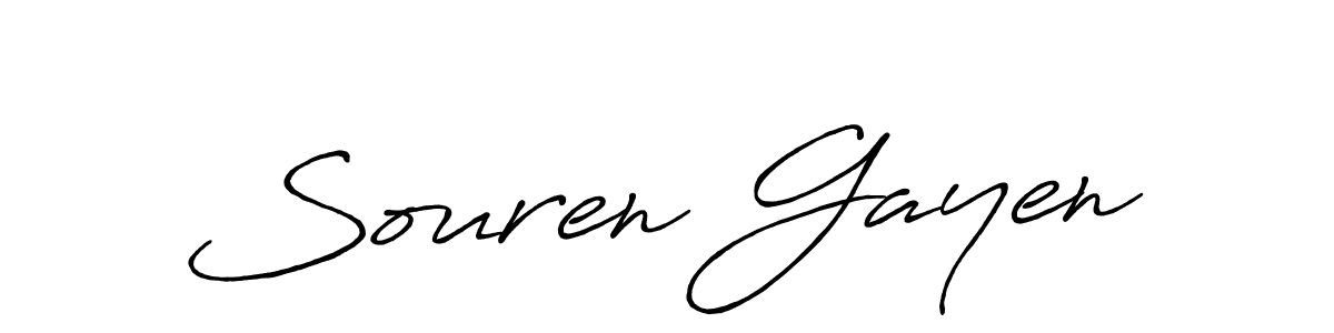 Souren Gayen stylish signature style. Best Handwritten Sign (Antro_Vectra_Bolder) for my name. Handwritten Signature Collection Ideas for my name Souren Gayen. Souren Gayen signature style 7 images and pictures png