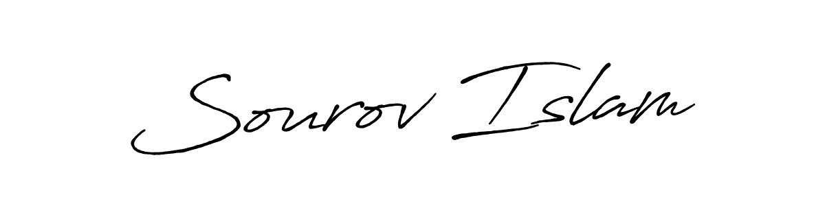 Create a beautiful signature design for name Sourov Islam. With this signature (Antro_Vectra_Bolder) fonts, you can make a handwritten signature for free. Sourov Islam signature style 7 images and pictures png