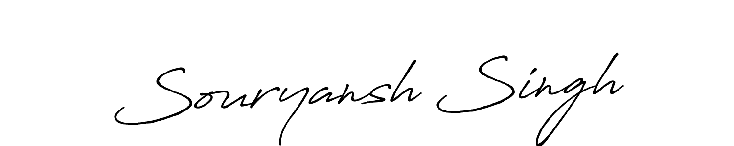 Use a signature maker to create a handwritten signature online. With this signature software, you can design (Antro_Vectra_Bolder) your own signature for name Souryansh Singh. Souryansh Singh signature style 7 images and pictures png