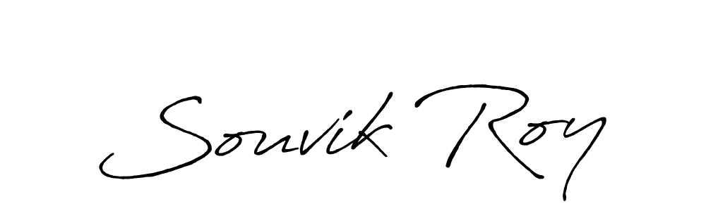 Use a signature maker to create a handwritten signature online. With this signature software, you can design (Antro_Vectra_Bolder) your own signature for name Souvik Roy. Souvik Roy signature style 7 images and pictures png