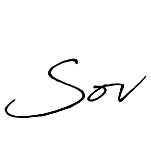 How to make Sov signature? Antro_Vectra_Bolder is a professional autograph style. Create handwritten signature for Sov name. Sov signature style 7 images and pictures png