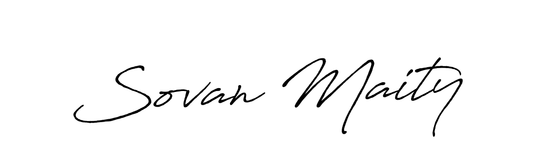 How to make Sovan Maity name signature. Use Antro_Vectra_Bolder style for creating short signs online. This is the latest handwritten sign. Sovan Maity signature style 7 images and pictures png