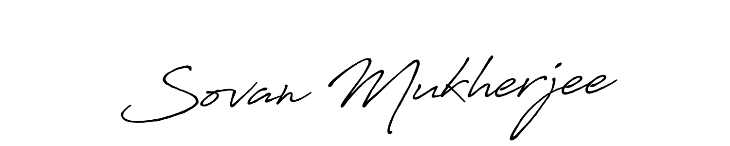Create a beautiful signature design for name Sovan Mukherjee. With this signature (Antro_Vectra_Bolder) fonts, you can make a handwritten signature for free. Sovan Mukherjee signature style 7 images and pictures png