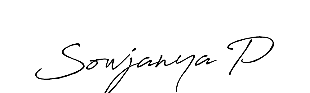 Design your own signature with our free online signature maker. With this signature software, you can create a handwritten (Antro_Vectra_Bolder) signature for name Sowjanya P. Sowjanya P signature style 7 images and pictures png