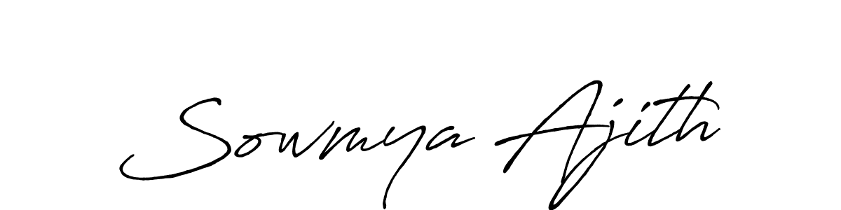 You should practise on your own different ways (Antro_Vectra_Bolder) to write your name (Sowmya Ajith) in signature. don't let someone else do it for you. Sowmya Ajith signature style 7 images and pictures png