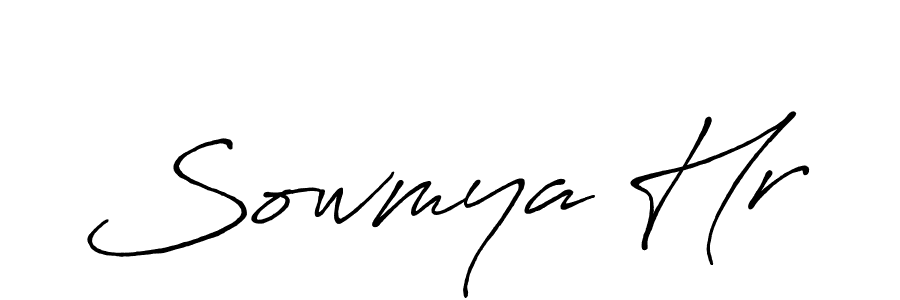 How to make Sowmya Hr name signature. Use Antro_Vectra_Bolder style for creating short signs online. This is the latest handwritten sign. Sowmya Hr signature style 7 images and pictures png