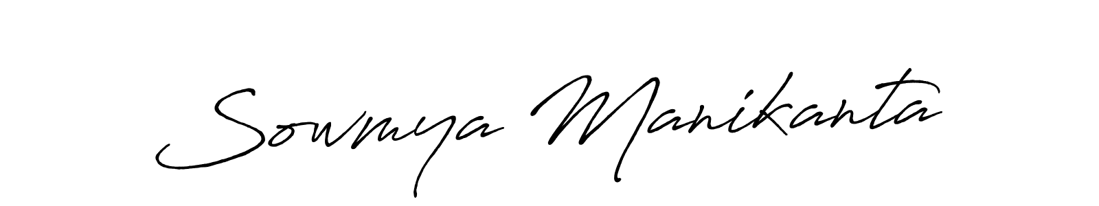 Use a signature maker to create a handwritten signature online. With this signature software, you can design (Antro_Vectra_Bolder) your own signature for name Sowmya Manikanta. Sowmya Manikanta signature style 7 images and pictures png