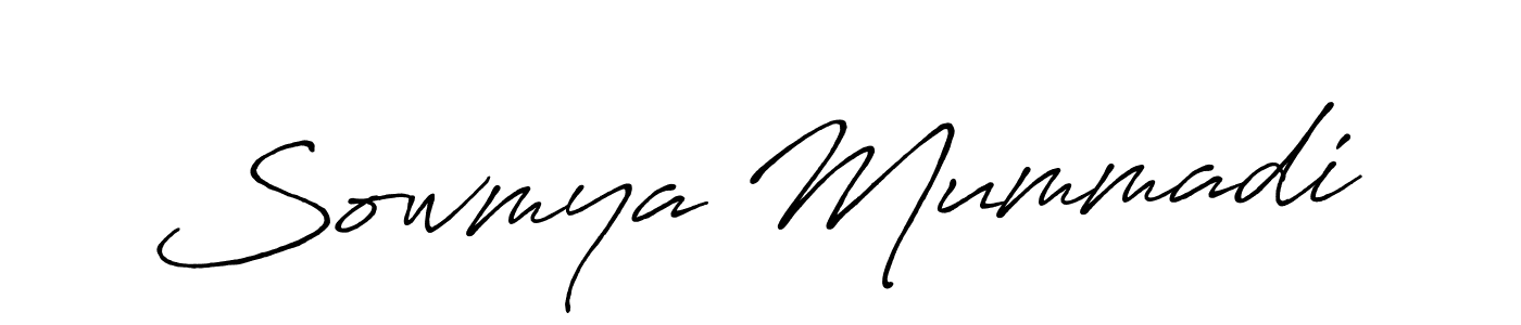 The best way (Antro_Vectra_Bolder) to make a short signature is to pick only two or three words in your name. The name Sowmya Mummadi include a total of six letters. For converting this name. Sowmya Mummadi signature style 7 images and pictures png