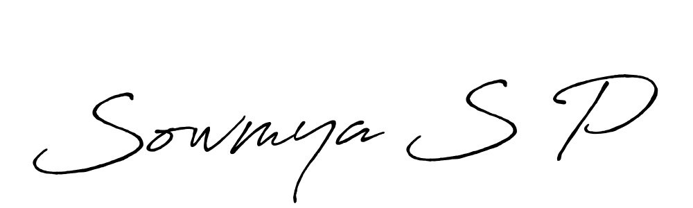 How to make Sowmya S P signature? Antro_Vectra_Bolder is a professional autograph style. Create handwritten signature for Sowmya S P name. Sowmya S P signature style 7 images and pictures png