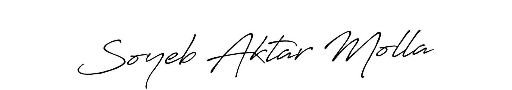 Make a beautiful signature design for name Soyeb Aktar Molla. With this signature (Antro_Vectra_Bolder) style, you can create a handwritten signature for free. Soyeb Aktar Molla signature style 7 images and pictures png