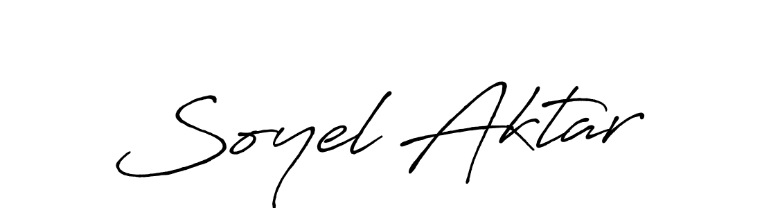 Make a beautiful signature design for name Soyel Aktar. With this signature (Antro_Vectra_Bolder) style, you can create a handwritten signature for free. Soyel Aktar signature style 7 images and pictures png