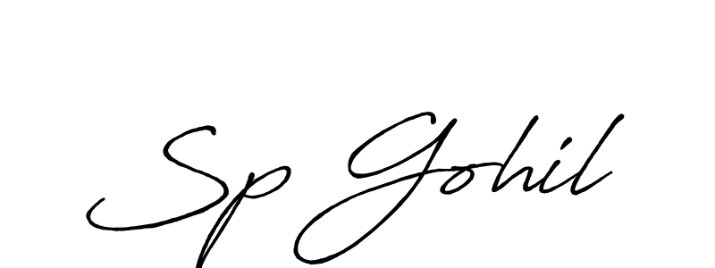 Sp Gohil stylish signature style. Best Handwritten Sign (Antro_Vectra_Bolder) for my name. Handwritten Signature Collection Ideas for my name Sp Gohil. Sp Gohil signature style 7 images and pictures png