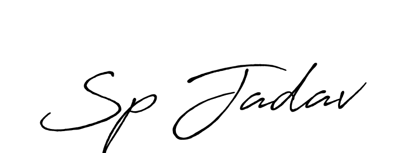 Sp Jadav stylish signature style. Best Handwritten Sign (Antro_Vectra_Bolder) for my name. Handwritten Signature Collection Ideas for my name Sp Jadav. Sp Jadav signature style 7 images and pictures png