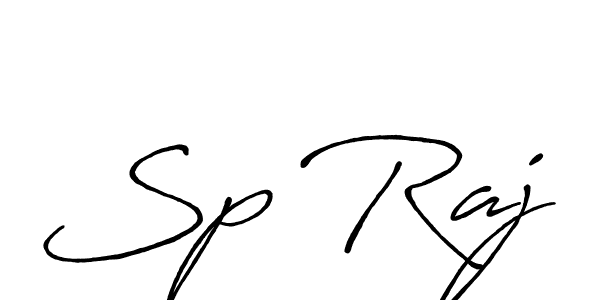 How to make Sp Raj signature? Antro_Vectra_Bolder is a professional autograph style. Create handwritten signature for Sp Raj name. Sp Raj signature style 7 images and pictures png