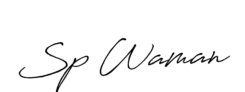 Also You can easily find your signature by using the search form. We will create Sp Waman name handwritten signature images for you free of cost using Antro_Vectra_Bolder sign style. Sp Waman signature style 7 images and pictures png