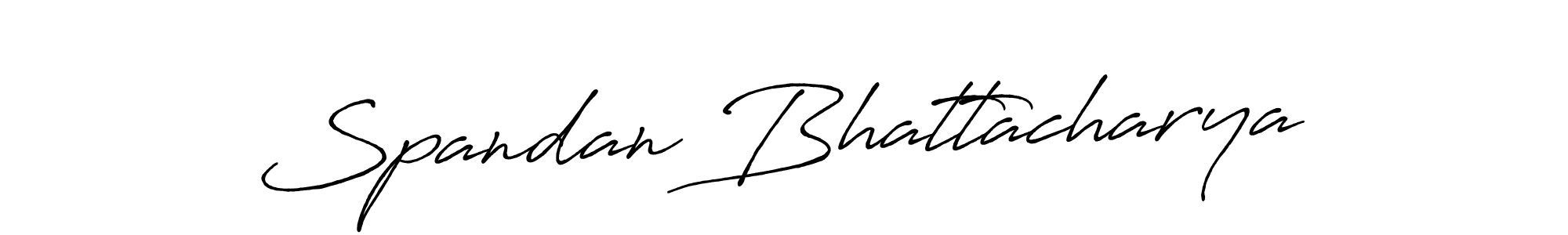 Create a beautiful signature design for name Spandan Bhattacharya. With this signature (Antro_Vectra_Bolder) fonts, you can make a handwritten signature for free. Spandan Bhattacharya signature style 7 images and pictures png