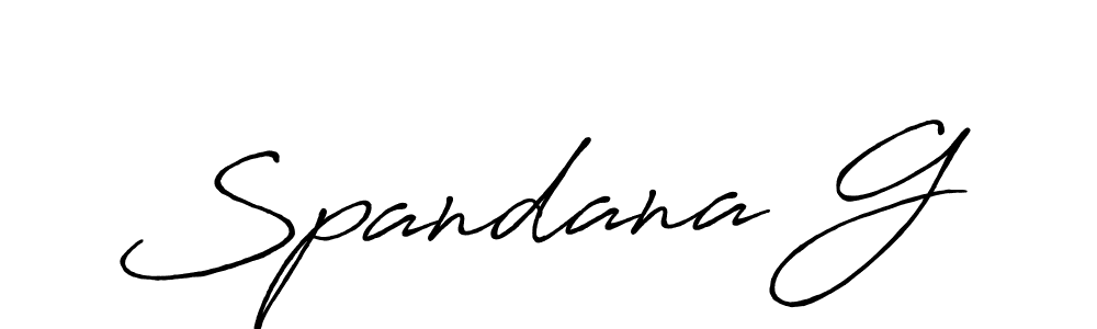 Make a beautiful signature design for name Spandana G. With this signature (Antro_Vectra_Bolder) style, you can create a handwritten signature for free. Spandana G signature style 7 images and pictures png