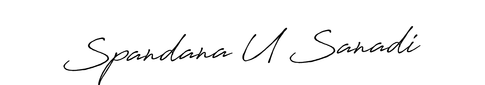 Use a signature maker to create a handwritten signature online. With this signature software, you can design (Antro_Vectra_Bolder) your own signature for name Spandana U Sanadi. Spandana U Sanadi signature style 7 images and pictures png