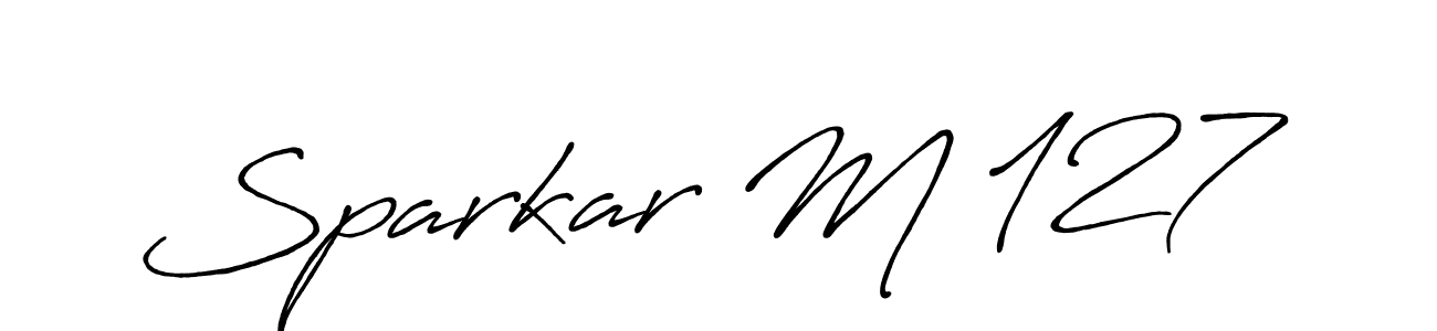 Use a signature maker to create a handwritten signature online. With this signature software, you can design (Antro_Vectra_Bolder) your own signature for name Sparkar M 127. Sparkar M 127 signature style 7 images and pictures png