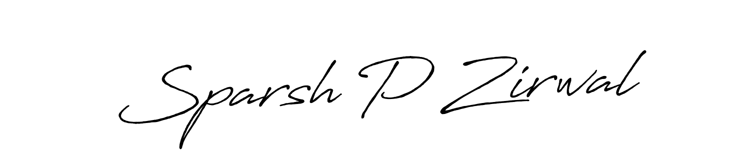 Make a beautiful signature design for name Sparsh P Zirwal. With this signature (Antro_Vectra_Bolder) style, you can create a handwritten signature for free. Sparsh P Zirwal signature style 7 images and pictures png