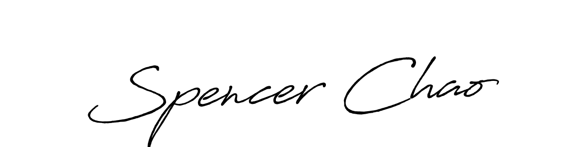 The best way (Antro_Vectra_Bolder) to make a short signature is to pick only two or three words in your name. The name Spencer Chao include a total of six letters. For converting this name. Spencer Chao signature style 7 images and pictures png