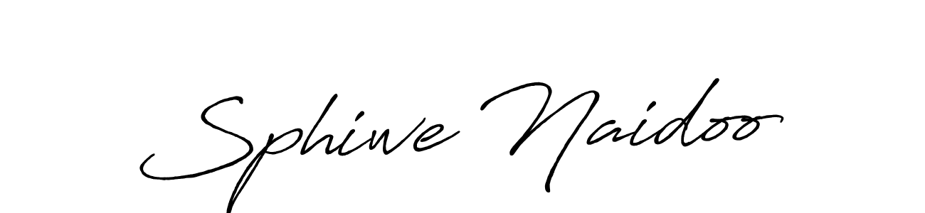 How to make Sphiwe Naidoo name signature. Use Antro_Vectra_Bolder style for creating short signs online. This is the latest handwritten sign. Sphiwe Naidoo signature style 7 images and pictures png