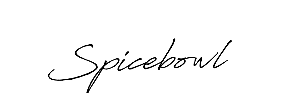 Spicebowl stylish signature style. Best Handwritten Sign (Antro_Vectra_Bolder) for my name. Handwritten Signature Collection Ideas for my name Spicebowl. Spicebowl signature style 7 images and pictures png