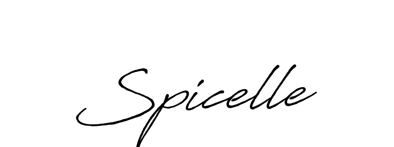 Make a beautiful signature design for name Spicelle. With this signature (Antro_Vectra_Bolder) style, you can create a handwritten signature for free. Spicelle signature style 7 images and pictures png