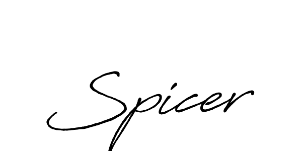 Create a beautiful signature design for name Spicer. With this signature (Antro_Vectra_Bolder) fonts, you can make a handwritten signature for free. Spicer signature style 7 images and pictures png