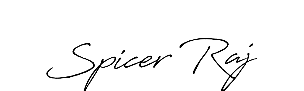 How to make Spicer Raj signature? Antro_Vectra_Bolder is a professional autograph style. Create handwritten signature for Spicer Raj name. Spicer Raj signature style 7 images and pictures png