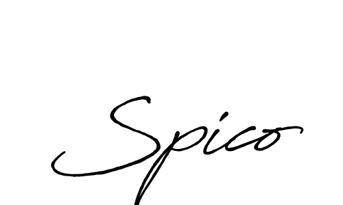 Make a beautiful signature design for name Spico. With this signature (Antro_Vectra_Bolder) style, you can create a handwritten signature for free. Spico signature style 7 images and pictures png