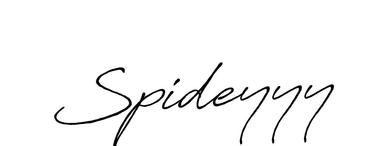 Use a signature maker to create a handwritten signature online. With this signature software, you can design (Antro_Vectra_Bolder) your own signature for name Spideyyy. Spideyyy signature style 7 images and pictures png