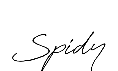 Use a signature maker to create a handwritten signature online. With this signature software, you can design (Antro_Vectra_Bolder) your own signature for name Spidy. Spidy signature style 7 images and pictures png