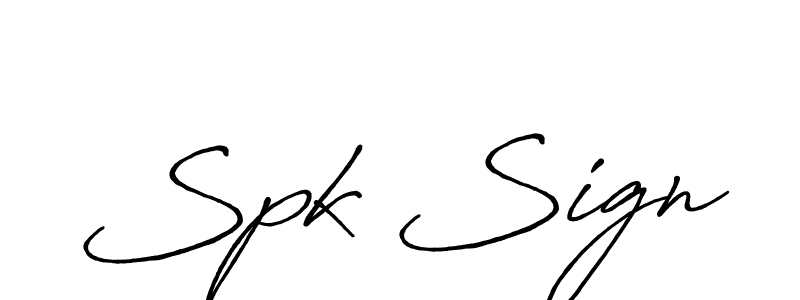 Make a beautiful signature design for name Spk Sign. With this signature (Antro_Vectra_Bolder) style, you can create a handwritten signature for free. Spk Sign signature style 7 images and pictures png