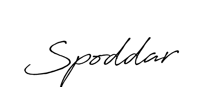 Make a beautiful signature design for name Spoddar. With this signature (Antro_Vectra_Bolder) style, you can create a handwritten signature for free. Spoddar signature style 7 images and pictures png