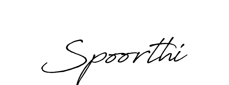 It looks lik you need a new signature style for name Spoorthi. Design unique handwritten (Antro_Vectra_Bolder) signature with our free signature maker in just a few clicks. Spoorthi signature style 7 images and pictures png