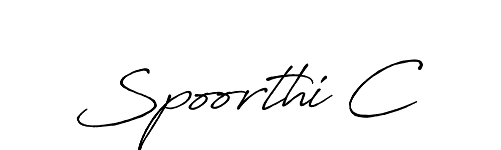 It looks lik you need a new signature style for name Spoorthi C. Design unique handwritten (Antro_Vectra_Bolder) signature with our free signature maker in just a few clicks. Spoorthi C signature style 7 images and pictures png