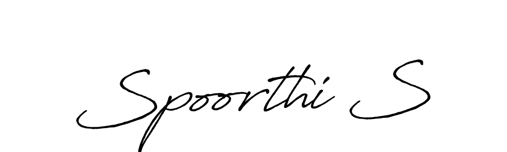 This is the best signature style for the Spoorthi S name. Also you like these signature font (Antro_Vectra_Bolder). Mix name signature. Spoorthi S signature style 7 images and pictures png