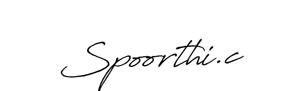 Use a signature maker to create a handwritten signature online. With this signature software, you can design (Antro_Vectra_Bolder) your own signature for name Spoorthi.c. Spoorthi.c signature style 7 images and pictures png