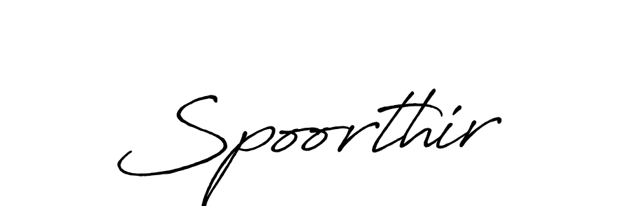 Use a signature maker to create a handwritten signature online. With this signature software, you can design (Antro_Vectra_Bolder) your own signature for name Spoorthir. Spoorthir signature style 7 images and pictures png