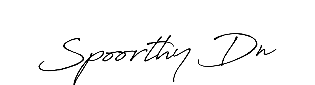 How to make Spoorthy Dn name signature. Use Antro_Vectra_Bolder style for creating short signs online. This is the latest handwritten sign. Spoorthy Dn signature style 7 images and pictures png