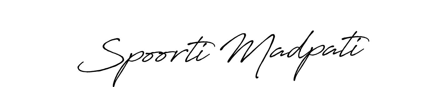 Also we have Spoorti Madpati name is the best signature style. Create professional handwritten signature collection using Antro_Vectra_Bolder autograph style. Spoorti Madpati signature style 7 images and pictures png