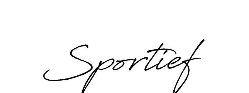 Create a beautiful signature design for name Sportief. With this signature (Antro_Vectra_Bolder) fonts, you can make a handwritten signature for free. Sportief signature style 7 images and pictures png